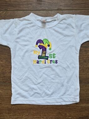 'My 1st Mardi Gras' Short Sleeve Tee Sizw 12 Months